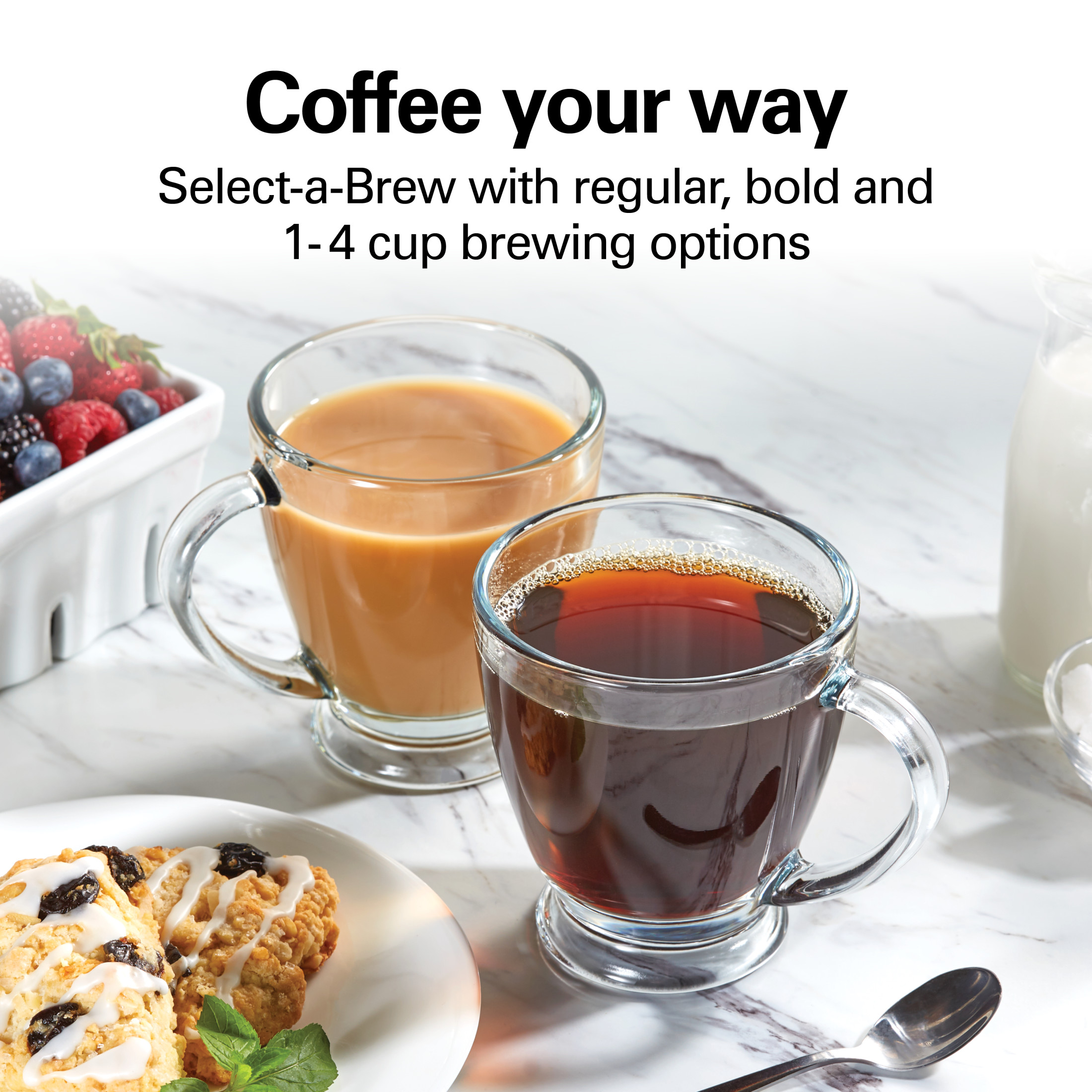 Cafetera programable Hamilton Beach Bold Brew de 12 tazas con jarra de vidrio, negra 5