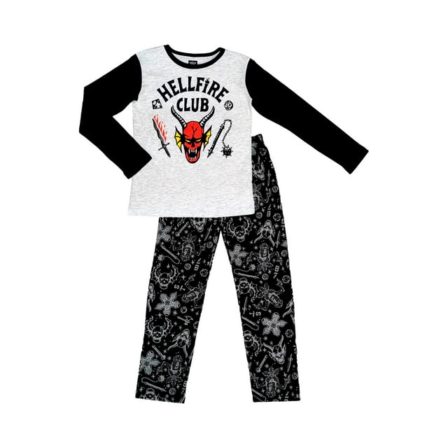 Pijama Stranger Things para Niño con Estampado Tacto Suave Talla 8 Negro