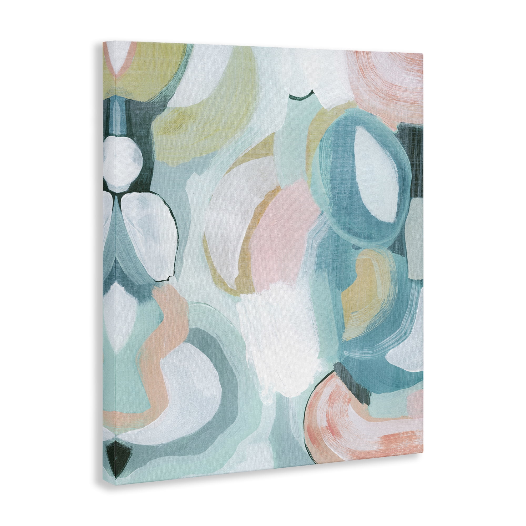 Stupell Industries Pastel Round Forms Abstract Painting Wrapped Canvas Art Print Wall Art, 36 x 48