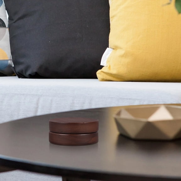 Soimiss Portable Wooden Ashtray with Lid, Light Brown, Stainless Steel, for Home Use
