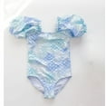 thumbnail image 2 of WOLLED Kids Girls One-Piece Swimsuits Swimwear 3-12 Years Teen Fashion Bathing Suit Puff Sleeve Bathing Suit Toddler One-Piece Swimwear, 2 of 9