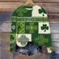 thumbnail image 2 of Tauxra Hauts pour Femmes de la Saint-Patrick Imprimés Coupe Ample Col Rond Chandail à Manches Longues Décontracté pour Femmes, Blouses de Printemps de la Saint-Patrick, Chemises de Fête, 2 of 7