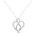 thumbnail image 2 of 14k White Gold 1ct. TDW Diamond Heart Ribbon Pendant Necklace (H-I, I1-I2), 2 of 6