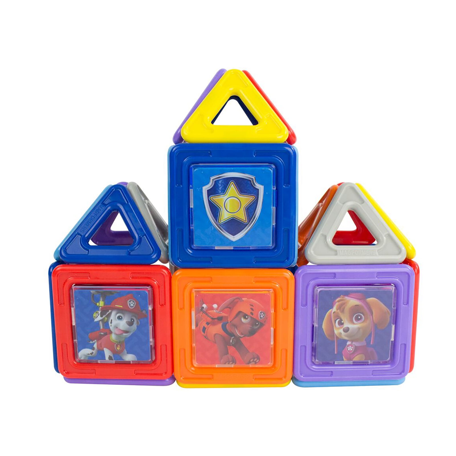 Paw Patrol 12 PC Add On RAINBOW Colors Educational Magnetic Geometric Shapes Til