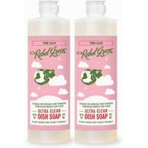 Rebel Green Super Deluxe Dish Soap - Natural Dishwashing Soap - Liquid Dish Detergent - Sustainable Dish Liquid Scented with Pink Lilac - (16 oz Bottles, 2 Pack)