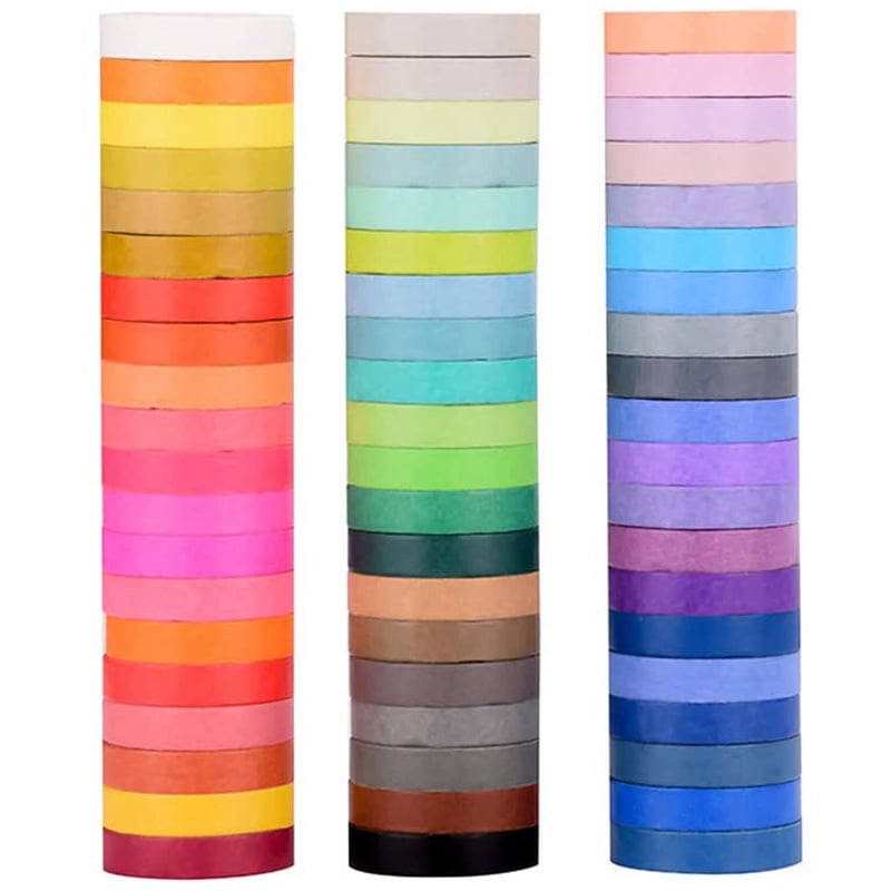 60 Rolls Rainbow Washi ing Tape Set for DIY Decor Scrapbooking Sticker ing I7Q8 