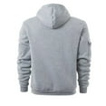 thumbnail image 5 of Men's Hoodie with Zipper Arm Pocket, Fleece Cardigan Oversized Casual Pullover for Daily Wear, Lounge,Light Gray,XL, 5 of 8