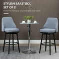 thumbnail image 4 of HOMCOM Bar Height Bar Stools Set of 2 360° Swivel Barstools with Legs, Grey, 4 of 10
