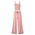 thumbnail image 6 of PIWHJQK Women 2 Piece Set Summer Loungewear Leisure Set Women Solid Lace Camisole and Pants 2 Piece Set Loungewear Women Outfits Sets, 6 of 7