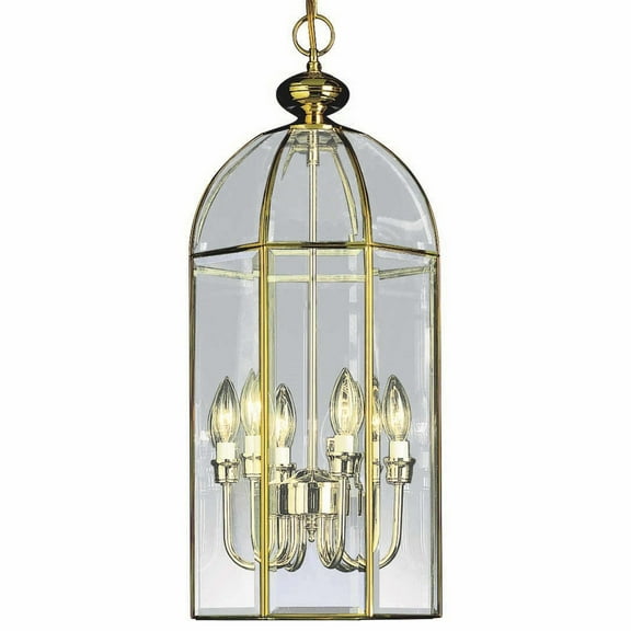 Volume Lighting V5706-2 6 Light 12" Wide Taper Candle Pendant - Brass