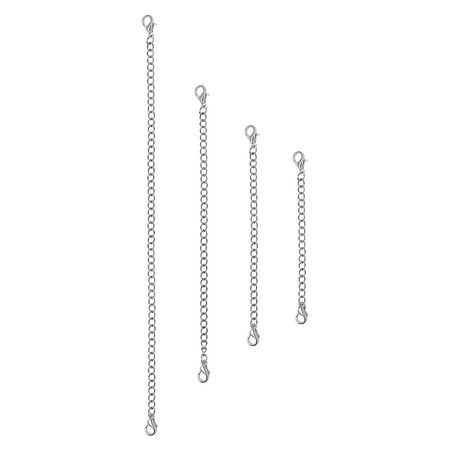 

Artibetter 4PCS Stainless Steel Lobster Buckle Necklace Extension Chain with Lobster Clasp at Both Ends for DIY Jewelry Making