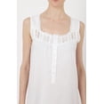 Flaydigo Women's White Nightdress - Long Cotton Victorian Sleeveless Nightgown, Floral Lace, Loose Fit