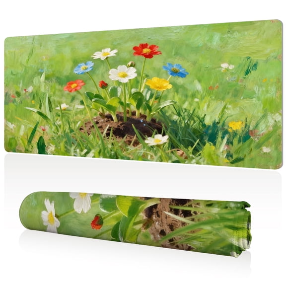 LIVEKEY Mouse Pad Ultra Large 80x40x0.3cm Full Desk Coverage with Elegant Floral Art for Gaming and Office Desk Mat