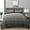 Black Grey, variant on 7-piece Queen size reversible boho bedding set, dark grey textured stripe ultra soft microfiber all-season complete kit with comforter, sheets & matching pillow covers
