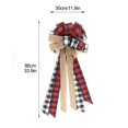 thumbnail image 2 of PENGXIANG Christmas Tree Tops Bow Red Buffalo Plaid Burlap Decoration Cloth LED Polyester  Hanging Gift Decorative Ribbon, 2 of 12