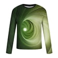 thumbnail image 5 of Blusas y camisas de manga larga con cuello redondo para hombre, blusa informal de manga larga con cuello redondo y estampado de rayas, blusa de poliéster para hombre, 5 of 5