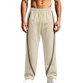 thumbnail image 2 of Joggers for Men Color Block Loose Fit Casual Elastic Waist Drawstring Pants Outdoor Straight Leg Fitness Pants Solid Color Lounge Joggers with Pockets, 2 of 7