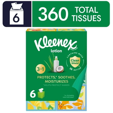 Kleenex Lotion Facial Tissues with Coconut Oil, 6 Cube Boxes, 60 Tissues per Box, 3-Ply