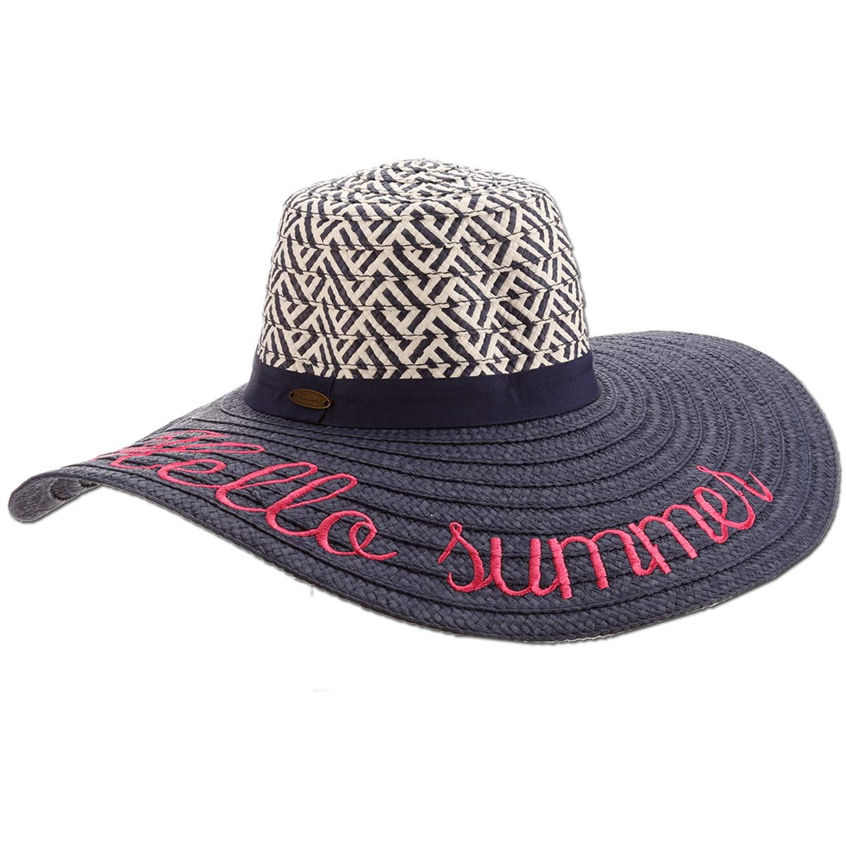 Panama Jack Women's Sun Hat Packable, Lightweight Paper Braid, UPF