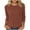 Orange, variant on Staron Women's Casual Tops 3/4 Sleeve Round Neck Solid Color Blouse Basic Comfy Relaxed Loose Fit T-Shirt, Brown M