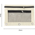 thumbnail image 5 of Pencil Pouch, 3-Ring Binder Pencil Case with Mesh Window, 10x7 Inch Dual Zipper Pouch for Class Office Supplies, Red, 5 of 11