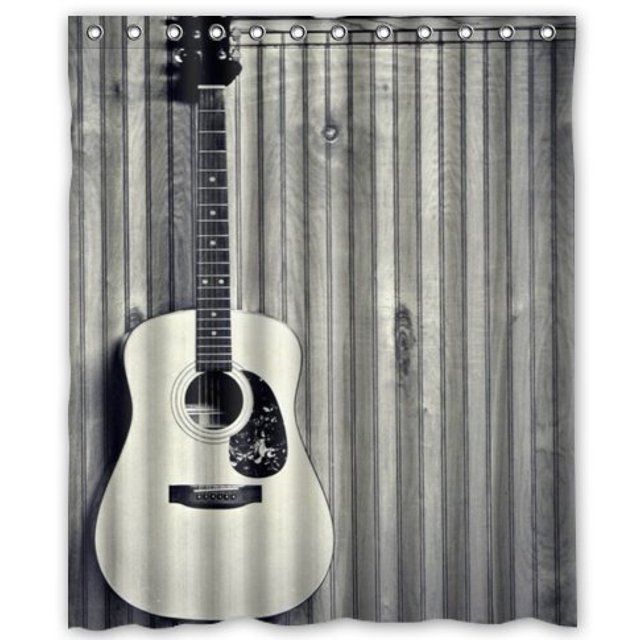 ABPHQTO Cortina de ducha de guitarra Cortina de ducha impermeable 150x180 cm