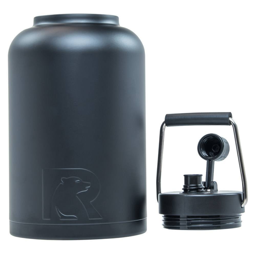 RTIC Double Wall Vacuum Insulated Stainless Steel Jug (Black, One Gallon)
