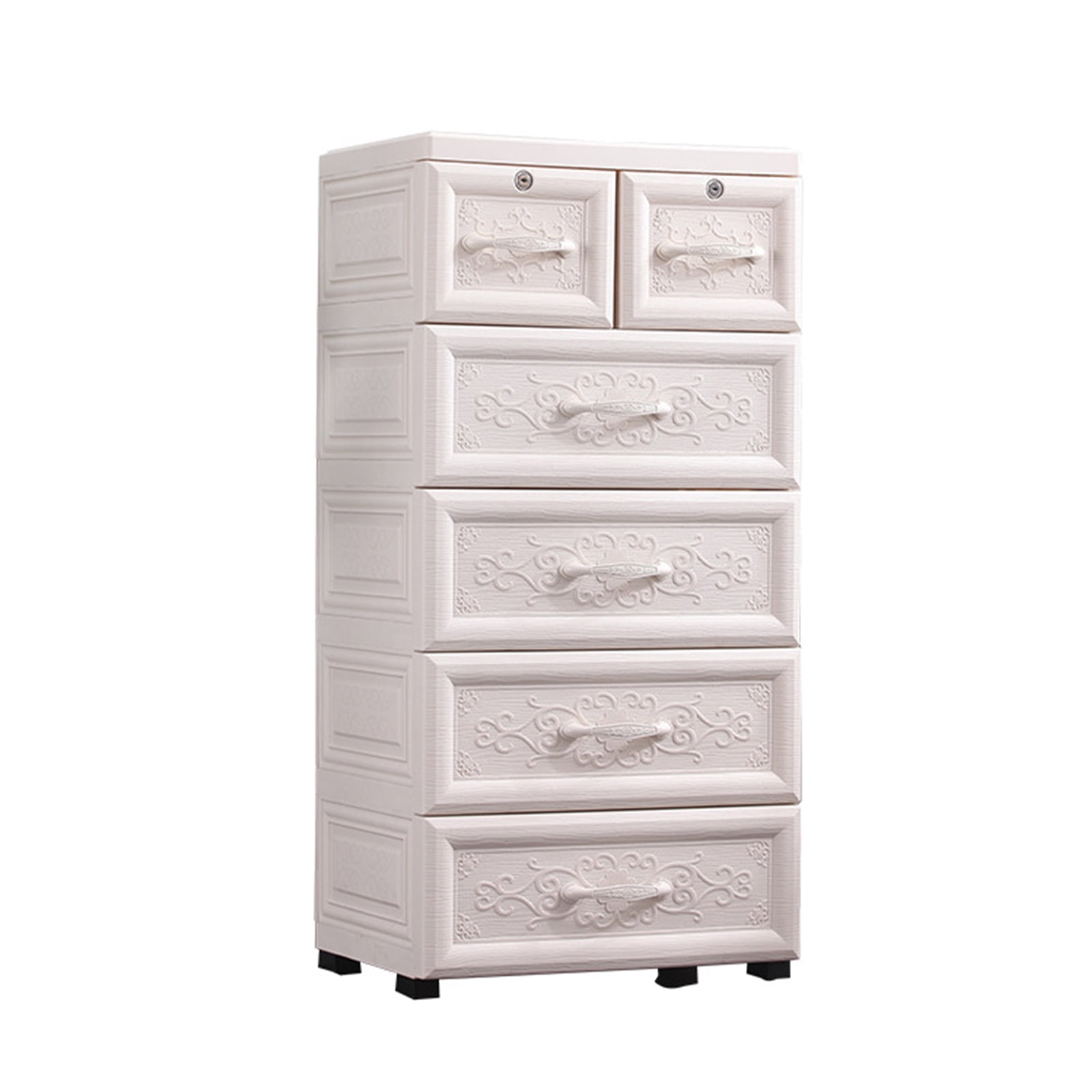 Loyalheartdy 6 Plastic Drawer Dresser Storage Vertical Chest