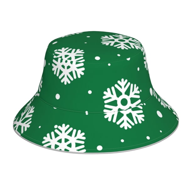 Fotbe Snowflake Sombrero Tipo Pescador con Estampado – Sombrero de Sol de Algodón de Moda para Playa, Golf, Pesca