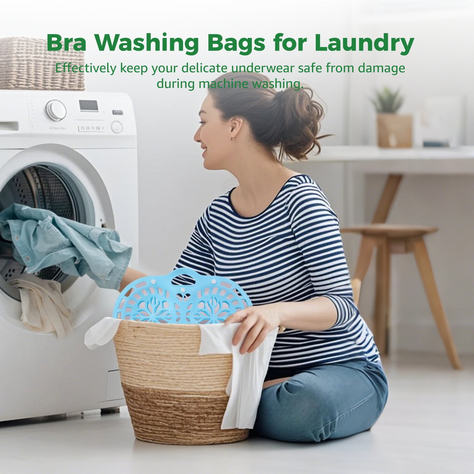 3 Pcs Bra Washing Bags for Laundry, Silicone Lingerie Bags, Anti-Deformation Bra Protectors, Safe Wash Bags for Delicates, Protect Bras and Underwear in Washer & Dryer