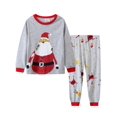 thumbnail image 1 of Conjunto de pijama de manga larga con estampado navideño para niñas para invierno, 1 of 4