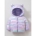 thumbnail image 3 of hirigin Toddlers Winter Puffer Jacket, Shiny Hooded Ears Long Sleeve Full Zipper Down Jacket Outwear for Boys, Girls, 1-5 Years, 3 of 9
