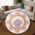 thumbnail image 3 of Round Area Rug, Mandala1 Non-Slip Floor Mat, Soft Washable Carpet for Living Room Bedroom Decor 24 Inch, 3 of 6