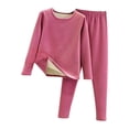 thumbnail image 1 of Minnieouse Conjunto de ropa interior térmica para mujer, calzoncillos largos de terciopelo suave para clima frío y cálido, ropa de dormir de Ropa interior Rojo rosa 2XL, 1 of 6