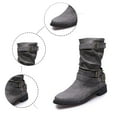 thumbnail image 5 of Women's Mid-Calf Boots Winter Fashion Leather Buckle Comfortable On Footwear for Everyday Wear, 5 of 9