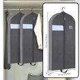 thumbnail image 2 of Abaima 2 Pack 60'' Garment Bags for Travel, 4" Gusseted Foldable Garment Bags for Hanging Clothes, Heavy Duty Dress Suit Bag with Pockets, Waterproof Garment Bags for Shirts, Coats, Dresses, 2 of 7
