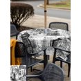 thumbnail image 5 of Outdoor Tablecloth with Umbrella Hole for Patio/Picnic/Party/Camping, Grey Architecture Waterproof Table Cloth Square Cover Washable, Abstract City Vintage Eiffel Tower (54"x 54"), 5 of 9