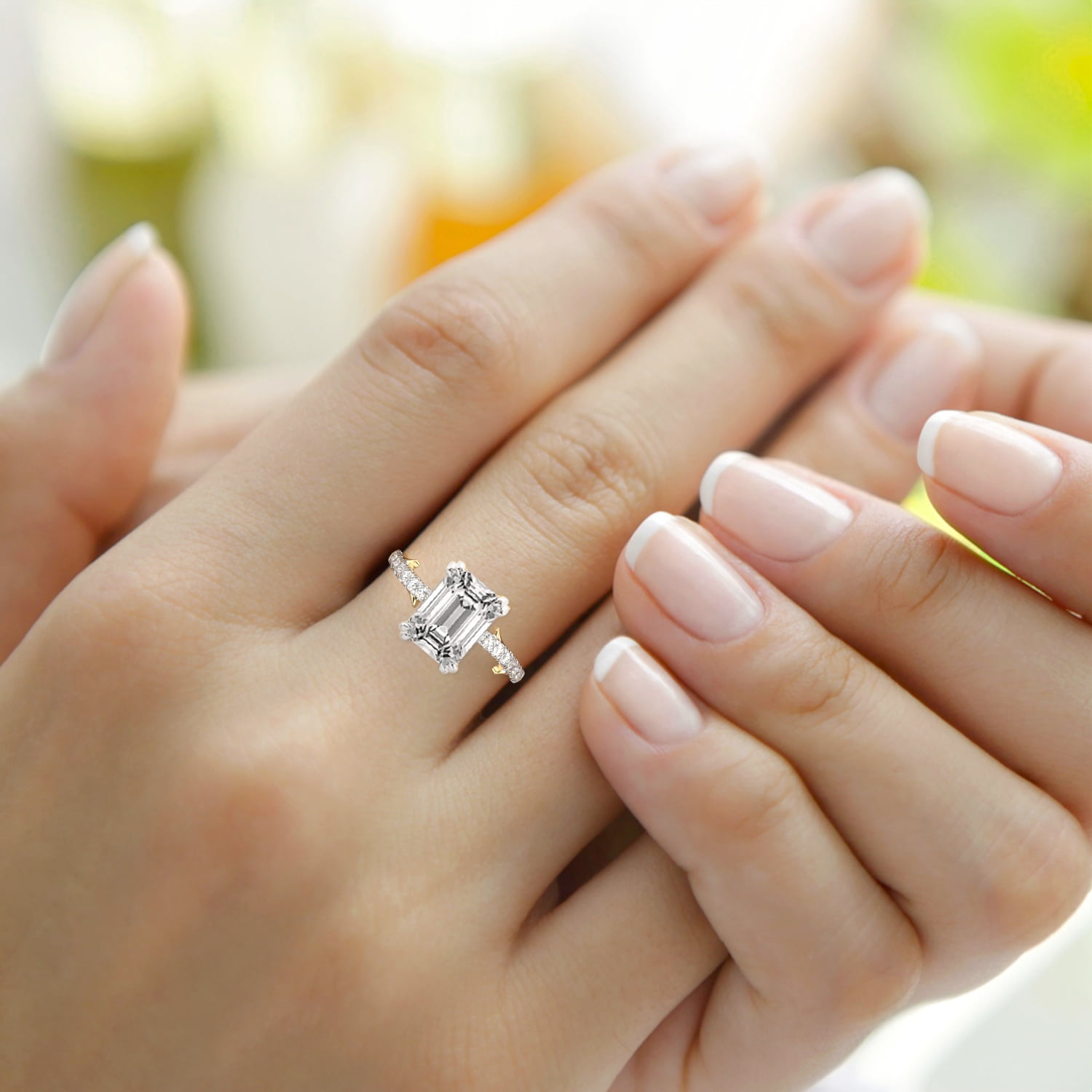 Bague diamant forme emeraude new arrivals
