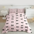 thumbnail image 2 of Homewish Girl Lovely Bowknot Bedding Comforter Set,Cute Cartoon Bow Twin Comforter Sets,Kawaii Black Bowtie Bedding Set For Kids,Ultra Soft Home Decor Reversible,2 Pieces, 2 of 8