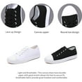 thumbnail image 3 of White Canvas Sneakers for Women - Women's Casual Canvas Shoes, Breathable Lace-Up Flat Shoes, Lightweight Comfortable Everyday Sneakers, 3 of 5
