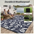thumbnail image 4 of SIXHOME Outdoor Rug 6'x9' Waterproof Reversible Patio Rug Boho Geometric Indoor Outdoor Rugs Lightweight Plastic Straw Ourdoor Carpet for RV Camping Deck Balcony Modern Porch Decor Blue, 4 of 8