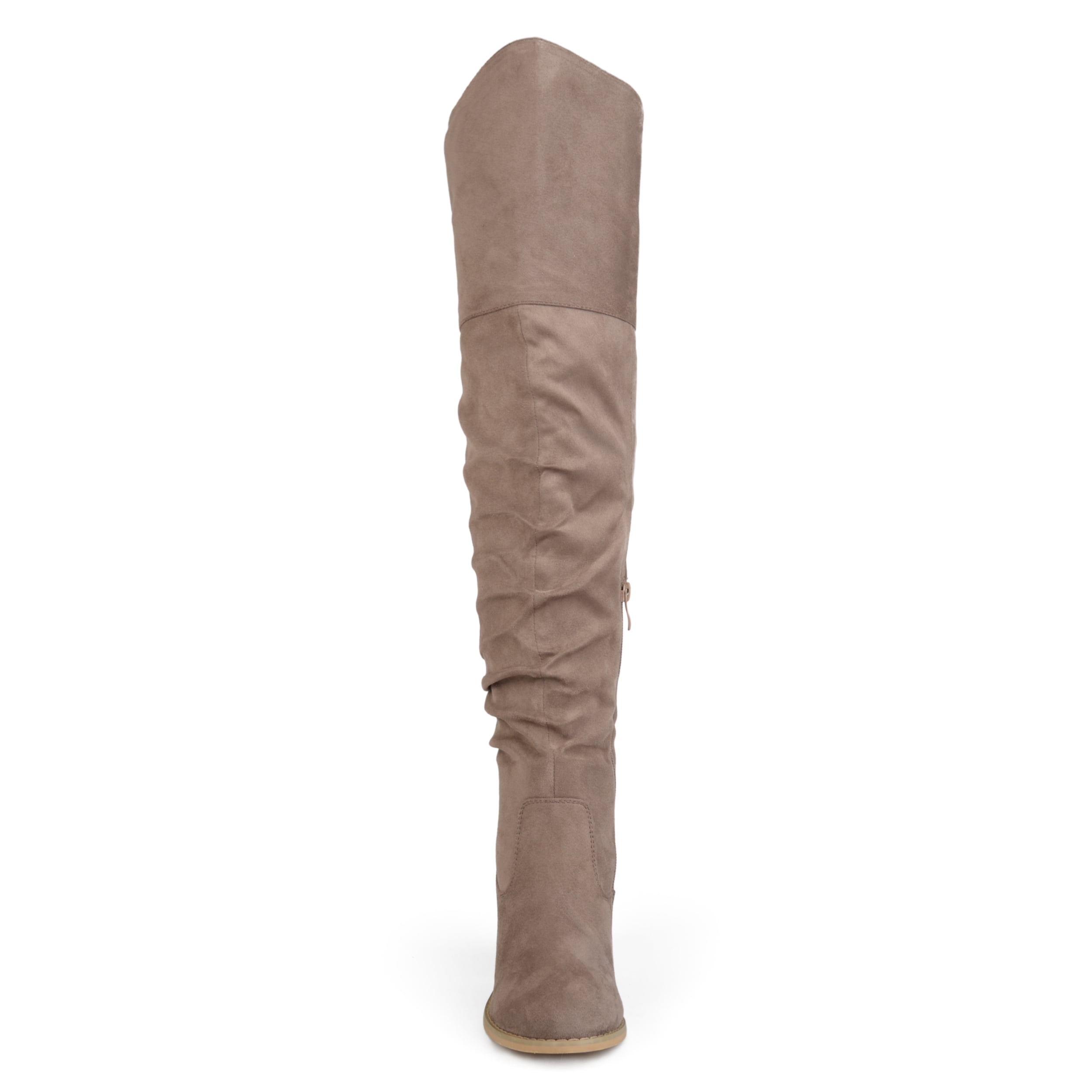 Journee Womens Kaison Extra Wide Calf Stacked Heel Over The Knee Boots