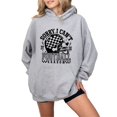 thumbnail image 5 of Sorry I Can't It Is Football Season Hoodie Women Checkered Helmet, Gray Hoodie, S, 5 of 8