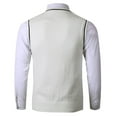 thumbnail image 2 of ameIAEA Men's Winter Sweater Vest V-Neck Sleeveless Knitted Pullover Color Block Waistcoat, 2 of 4