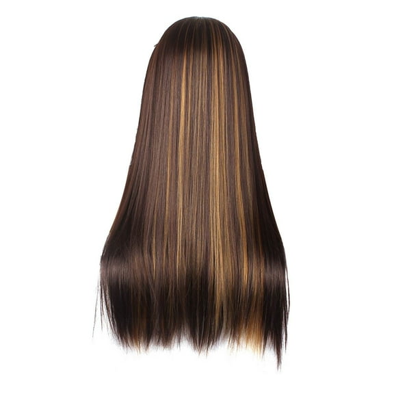 Human Hair 150% Long Straight Brown Natural 27 Density Headband For Black Headband Inches Wig Wig Synthetic Wig Dark Brown Heat Look Women