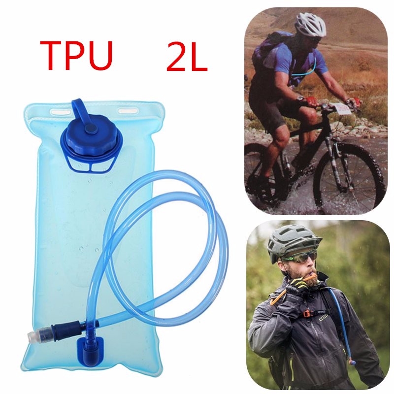 2L Water Bladder Bag Backpack Hydration System Pack Hiking Camping Blue by