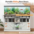 thumbnail image 3 of Magic Union 55-75 Gallon Large Fish Tank Stand, Heavy Duty Aquarium Stand w/Power Outlet and Sliding Barn Doors, Table for Fish Turtle Tank Reptile Terrarium w/Cabinet for Accessories Storage, 3 of 9