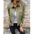 thumbnail image 2 of utcoco 2024 Women's Fashion Cropped Suede Solid Color Leather Jacket, 2 of 4