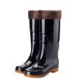 thumbnail image 1 of Sonducket Botas de lluvia, zapatos calentadores de muslo de plástico, chanclos de plana, cómodos y puros, diarios, informales, para el día de Accesorios de calzado Negro Algodón> 41 Sonducket AP013571-11, 1 of 6