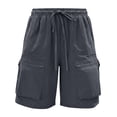 thumbnail image 2 of Costeam Womens Quick Dry Bermuda Cargo Shorts Multiple Functional Pockets Adjustable Drawstring High Waist Loose Fit Lightweight Hiking Summer Casual Short Pants, 2 of 6